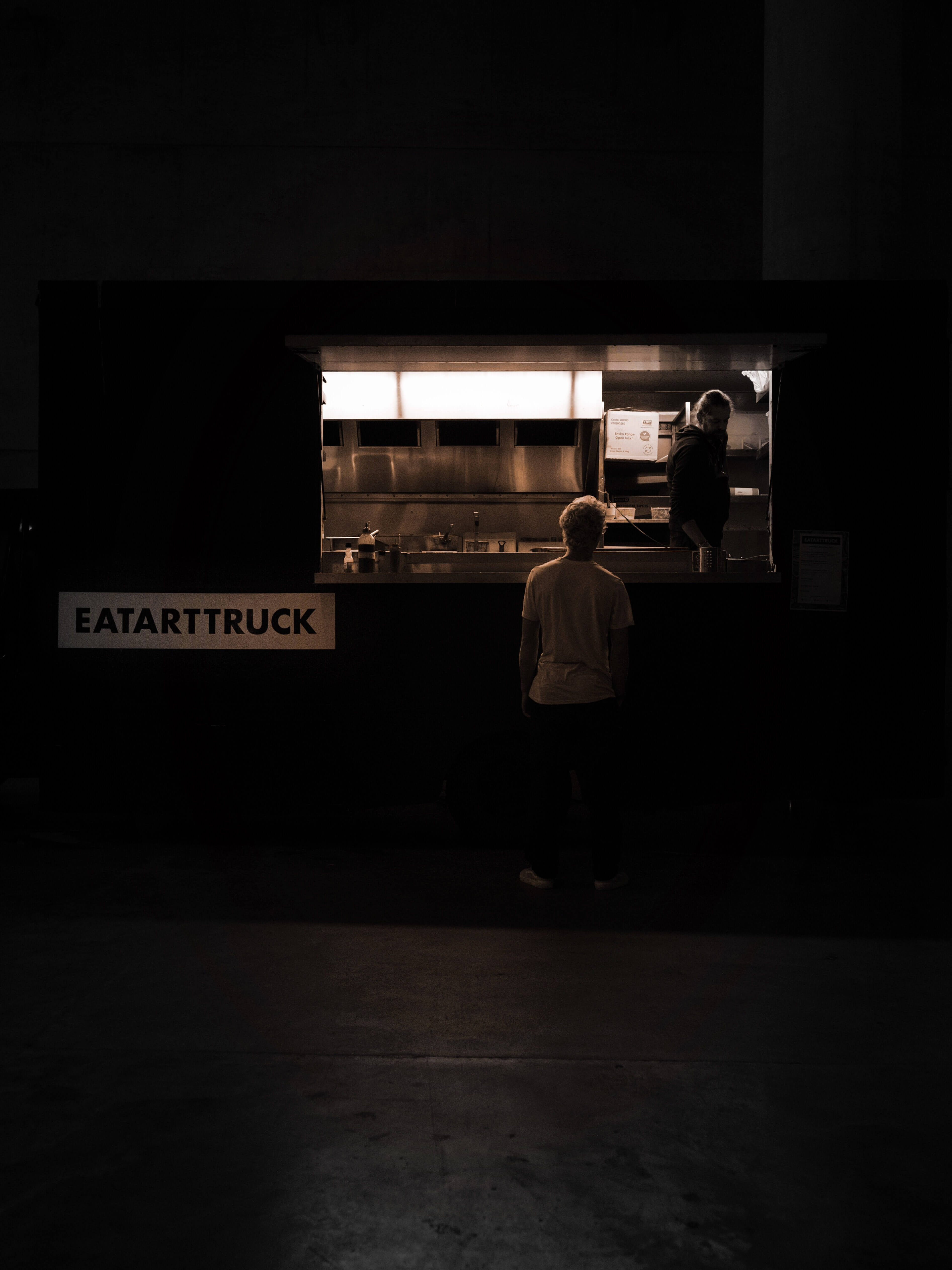 dark photo of coffee van